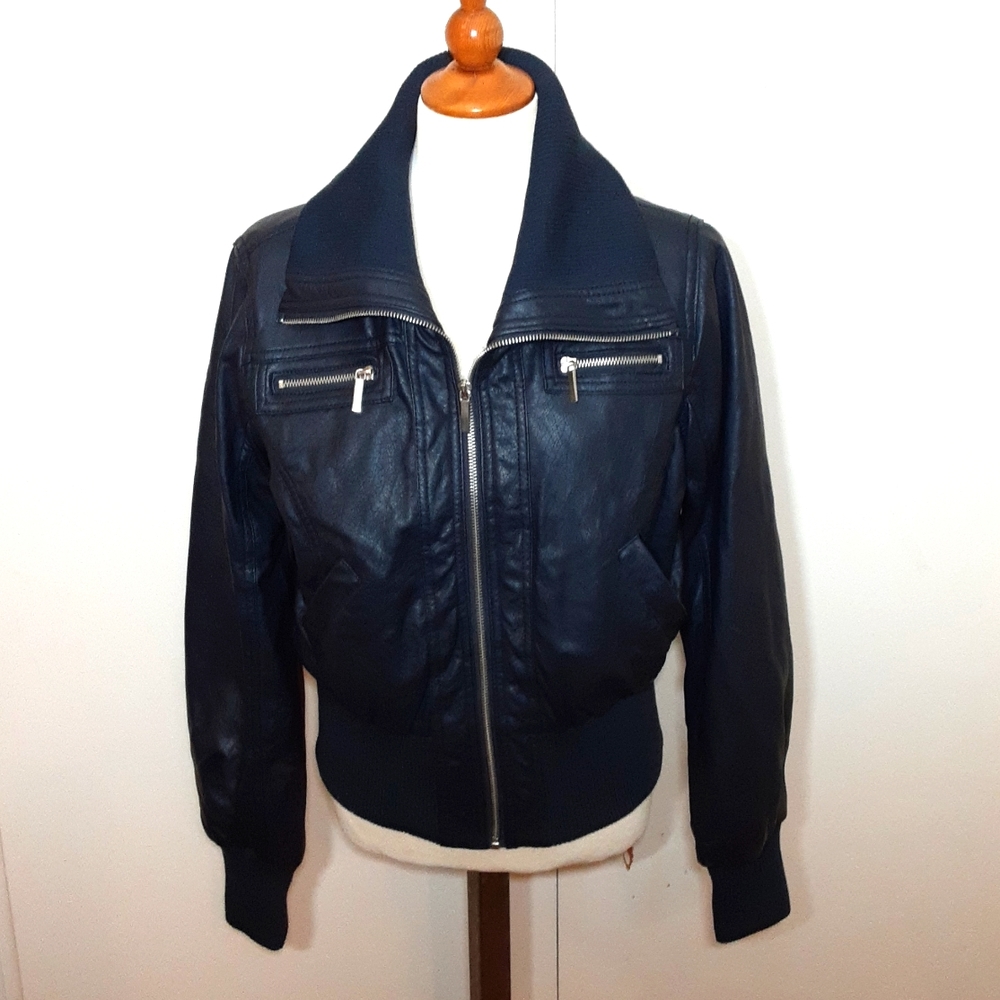 Yoki Outdoor Collection Aviator Bomber Jacket Faux Leather